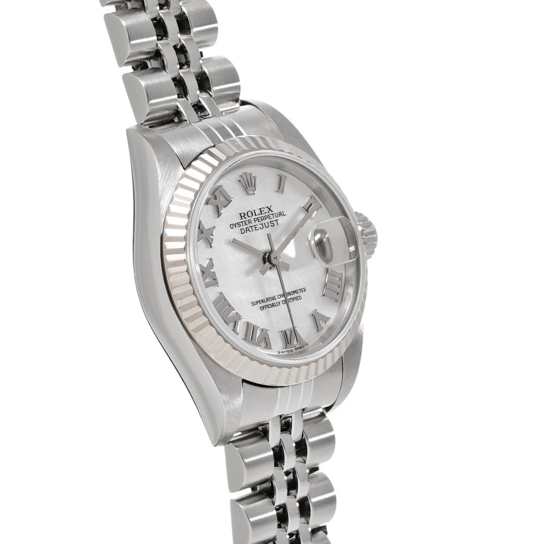 ROLEX DATEJUST WHITE SHELL WATCH - 3