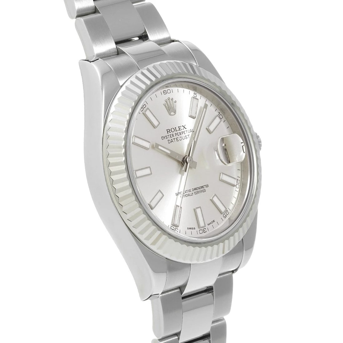 ROLEX DATEJUST SILVER WATCH - 3