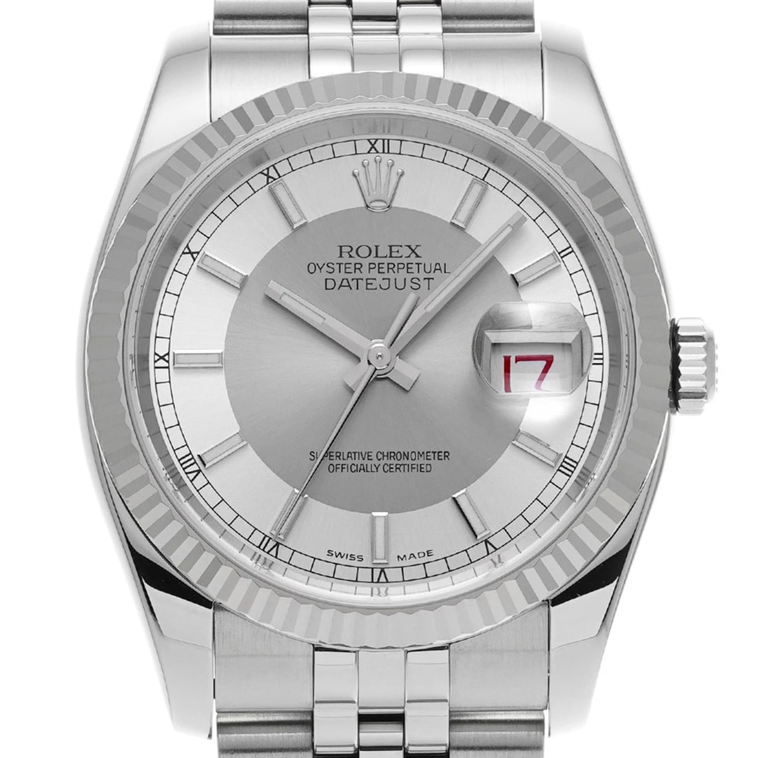 ROLEX DATEJUST SILVER WATCH - 5