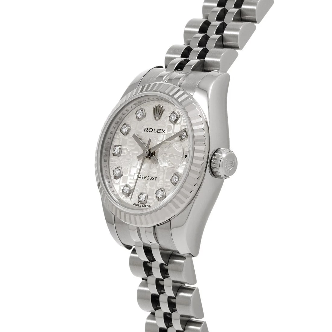 ROLEX DATEJUST SILVER COMPUTER DIAMOND WATCH - 2