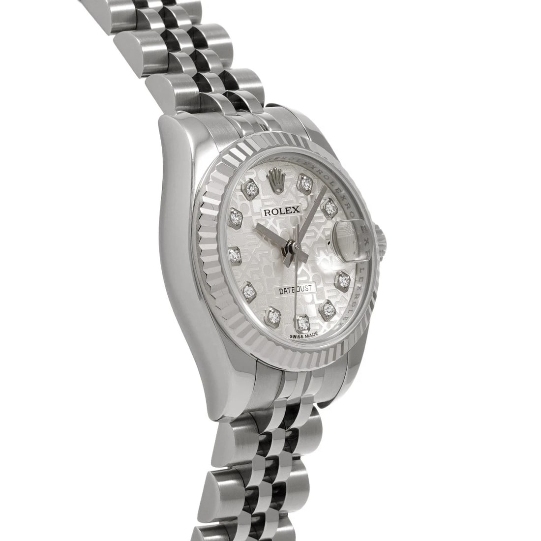 ROLEX DATEJUST SILVER COMPUTER DIAMOND WATCH - 3