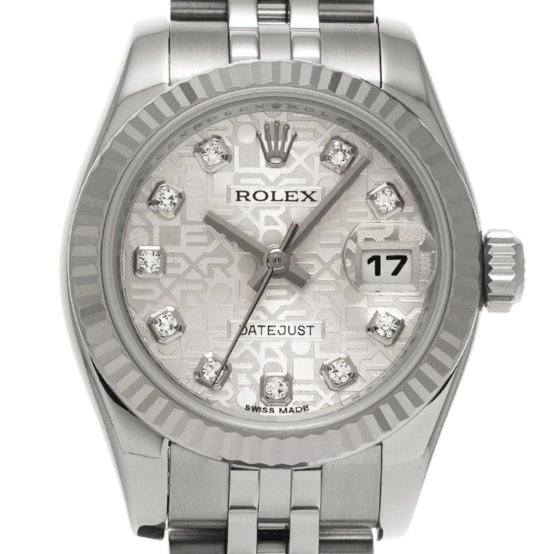 ROLEX DATEJUST SILVER COMPUTER DIAMOND WATCH - 5