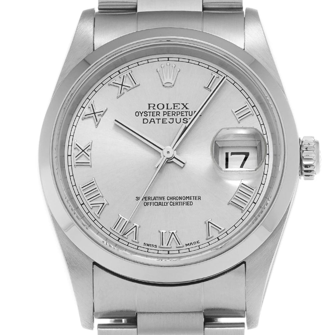 ROLEX DATEJUST SILVER WATCH - 4