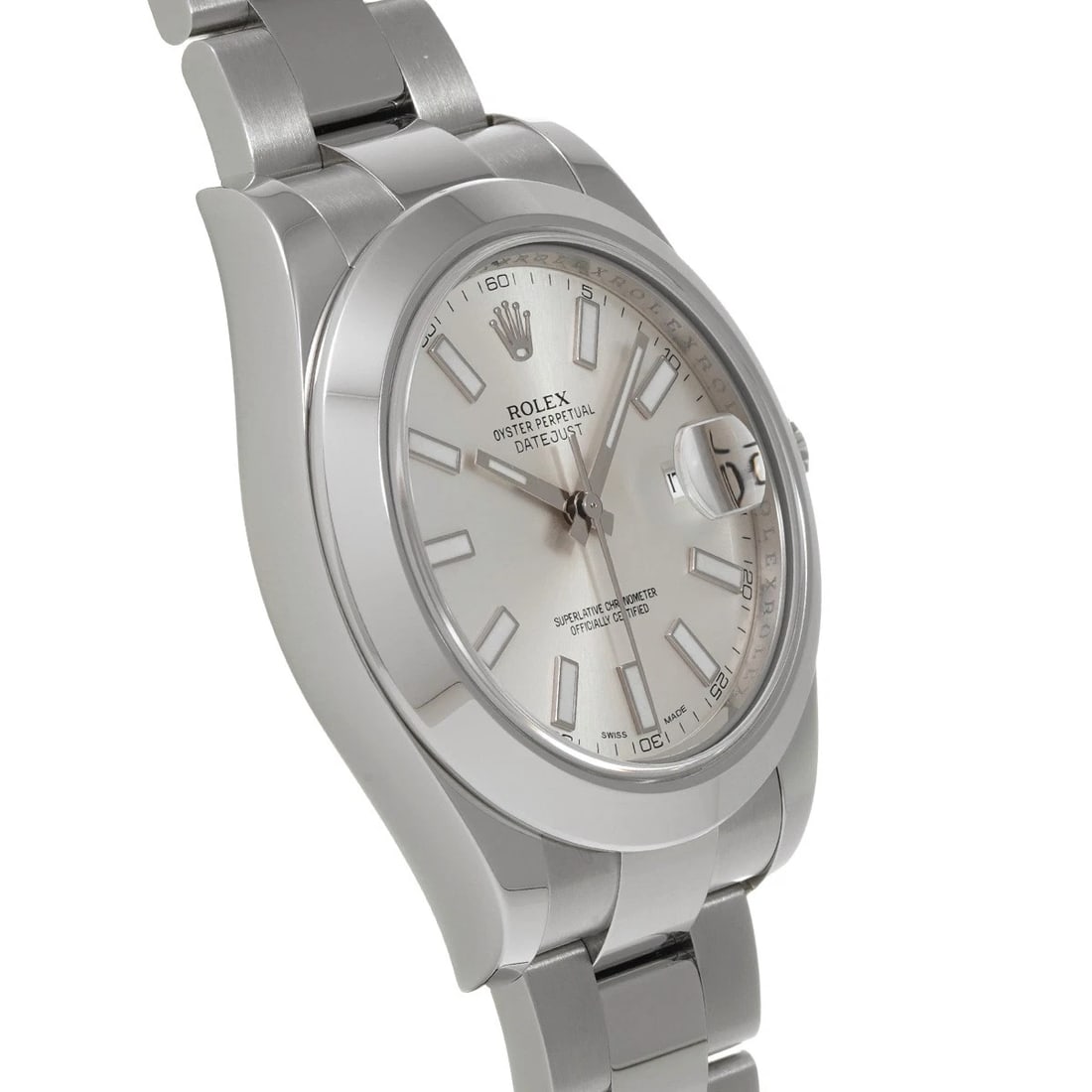 ROLEX DATEJUST SILVER WATCH - 3