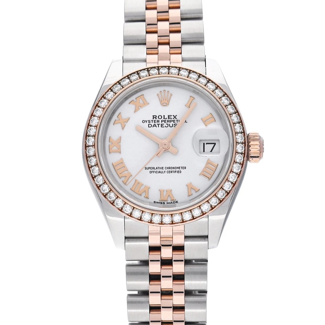 ROLEX DATEJUST WHITE WATCH: ROLEX Datejust white WATCH Brand: ROLEX Type: Wristwatch Material: Band Material Stainless steel/Everrose gold, Case Material Stainless steel Color: Dial Color white Size: Case H/about 28mm W/abou