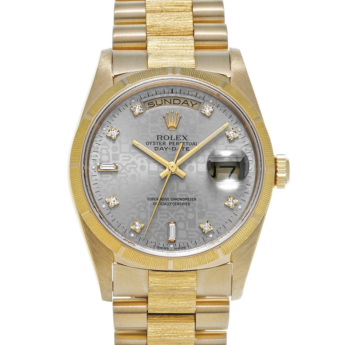 ROLEX DAY DATE BURKE GRAY COMPUTER DIAMOND WATCH: ROLEX Day Date Burke Gray computer diamond WATCH Brand: ROLEX Type: Wristwatch Material: Band Material Yellow Gold, Case Material Yellow Gold Color: Dial Color Gray computer Size: Case H/about