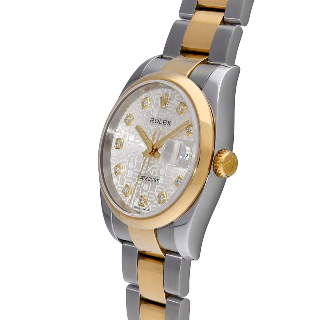 ROLEX DATEJUST SILVER COMPUTER DIAMOND WATCH - 2