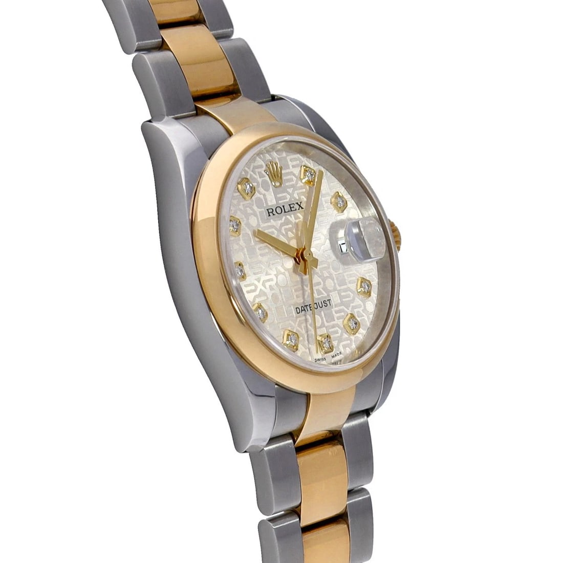 ROLEX DATEJUST SILVER COMPUTER DIAMOND WATCH - 3