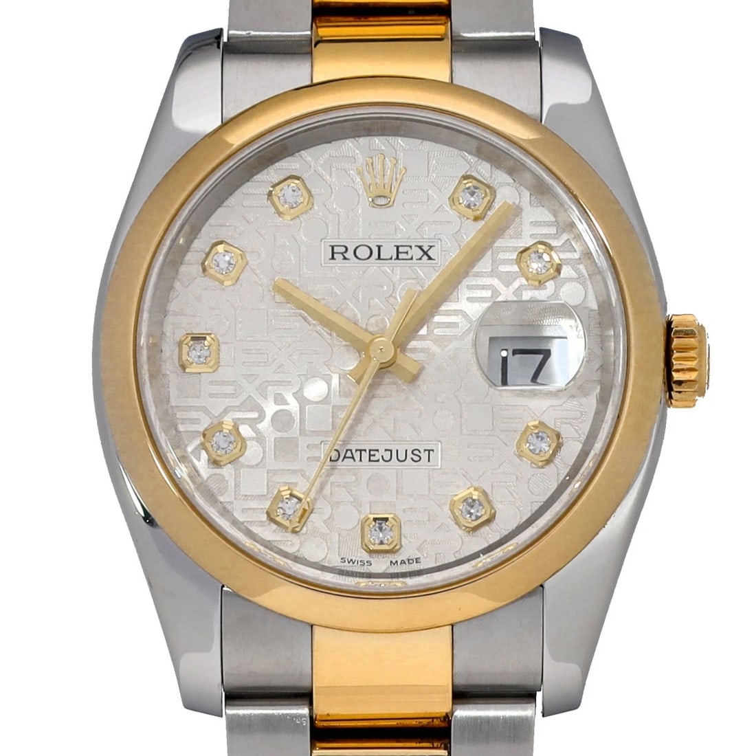 ROLEX DATEJUST SILVER COMPUTER DIAMOND WATCH - 5