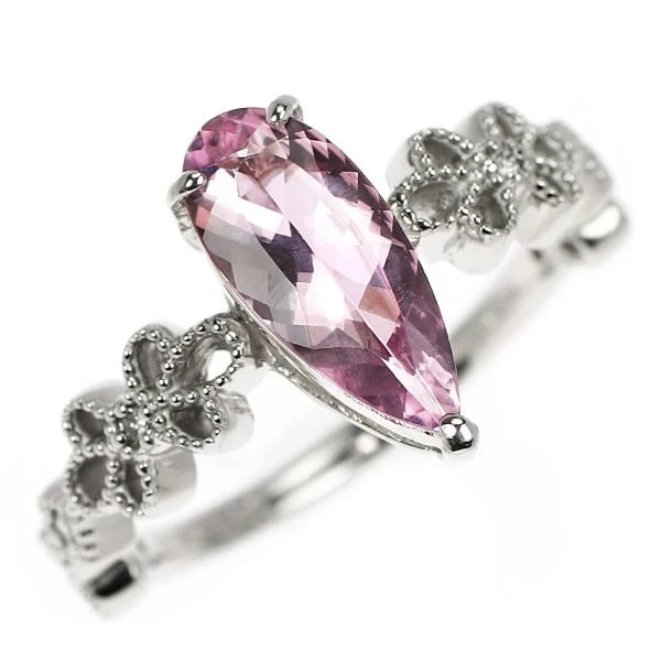 PT950 BRAZILIAN PINK IMPERIAL TOPAZ DIAMOND RING (1 of 2)