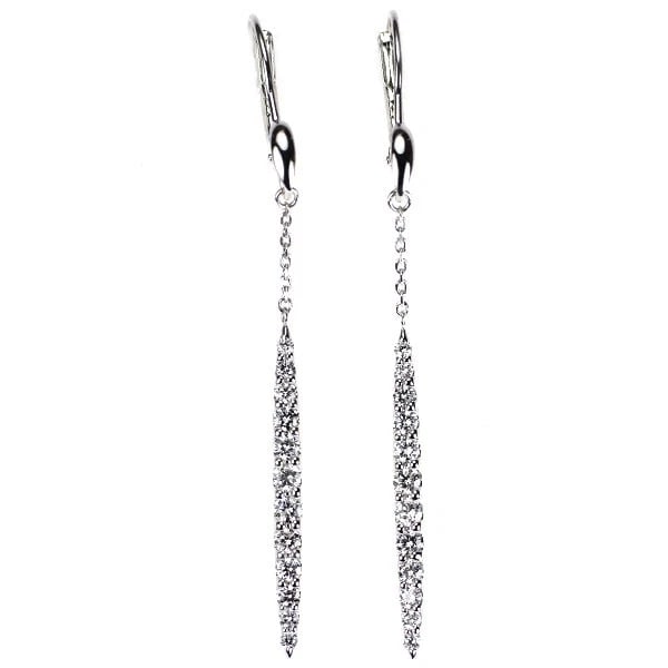 K18WG/K14WG DIAMOND EARRINGS: K18WG/K14WG diamond earrings Brand: None Type: piercing Material: Metal K18WG/K14WG Main Stone/Creation Natural Color: None Size: Length/Width/Diameter52.9Width/Thickness2.3 Accessories: None