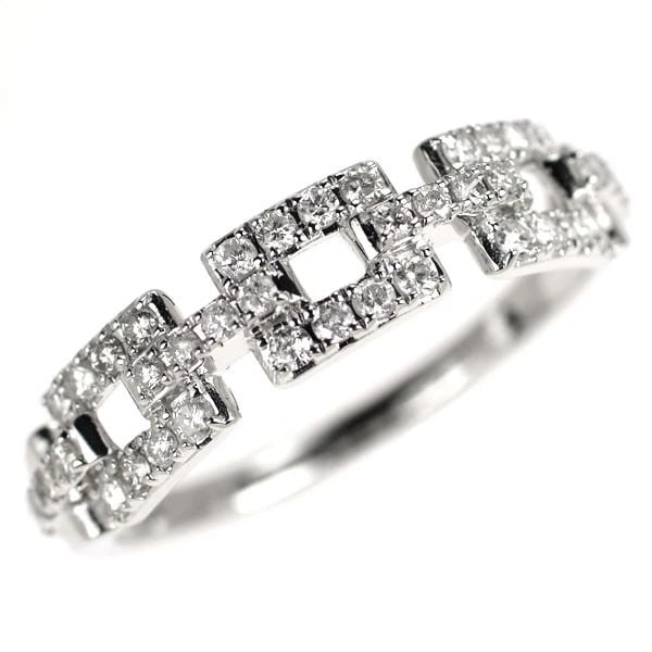 K18WG DIAMOND RING: K18WG diamond ring Brand: None Type: ring Material: Metal K18WG Main Stone/Creation Natural Color: None Size: 8.75 US Accessories: None Accessories Notice: When purchasing pre-owned goods,