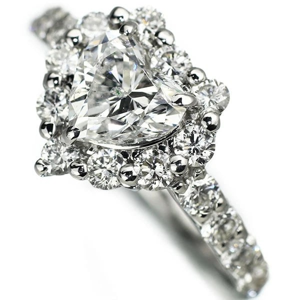 PT950 HEART SHAPE DIAMOND RING - 2