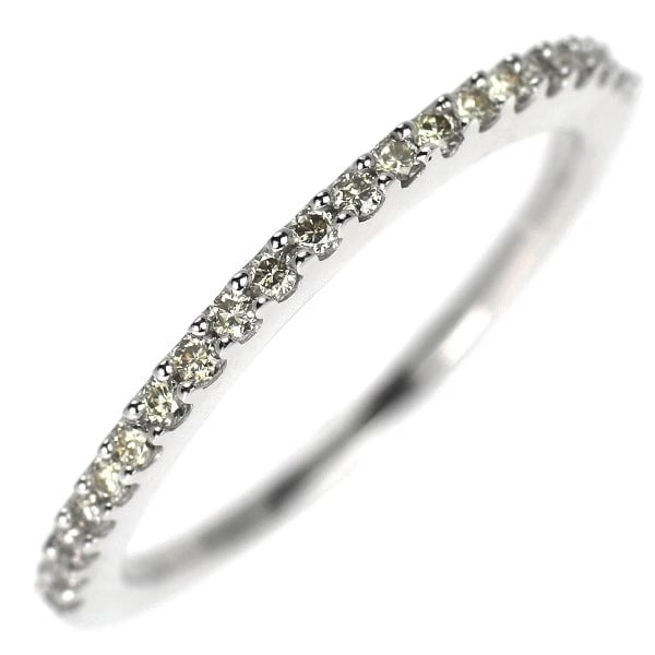 K18WG HALF ETERNITY DIAMOND RING: K18WG Half Eternity Diamond Ring Brand: None Type: ring Material: Metal K18WG Main Stone/Creation Natural Color: None Size: 6.25 - 6.5 US Accessories: None Accessories Notice: When purchas