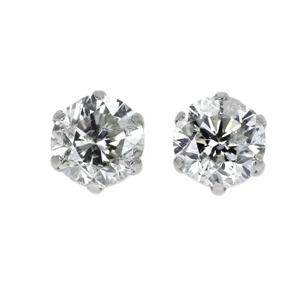 PT900 DIAMOND EARRINGS: Pt900 Diamond Earrings Brand: None Type: piercing Material: Metal Pt900 Main Stone/Creation Natural Color: None Size: Length/Width/Diameter6.0Width/Thickness6.6 Accessories: None Accessories