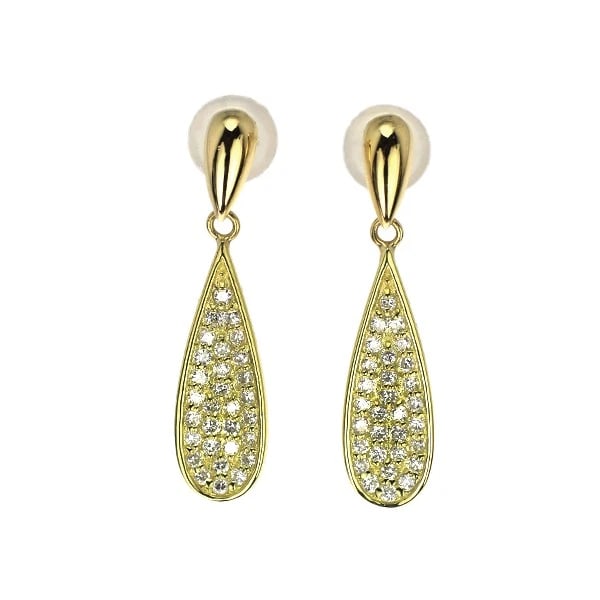 K18YG DIAMOND EARRING: K18YG diamond earring Brand: None Type: piercing Material: Metal K18YG Main Stone/Creation Natural Color: Gold Size: Length/Width/Diameter23.7Width/Thickness5.5 Accessories: None Accessories