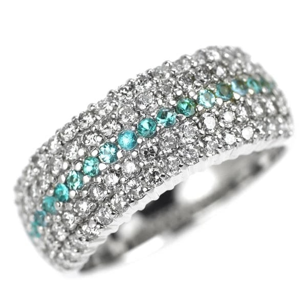 K14WG PARAIBA TOURMALINE DIAMOND RING: K14WG Paraiba Tourmaline Diamond Ring Brand: None Type: ring Material: Metal K14WG Main Stone/Creation tourmaline Color: None Size: 5.5 - 5.75 US Accessories: None Accessories Notice: When