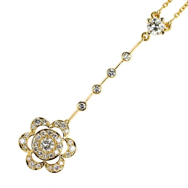 K18YG DIAMOND PENDANT NECKLACE: K18YG Diamond Pendant Necklace Brand: None Type: pendant necklace Material: Metal K18YG Main Stone/Creation Natural Color: None Size: Necklace: Chain Length 41 Length/Width/Diameter 42.7