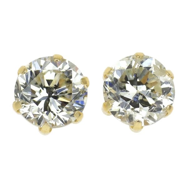 K18YG/PT900 DIAMOND EARRINGS: K18YG/PT900 Diamond Earrings Brand: None Type: piercing Material: Metal Pt900 Main Stone/Creation Natural Color: None Size: Length/Width/Diameter6.6Width/Thickness6.1 Accessories: None Acc