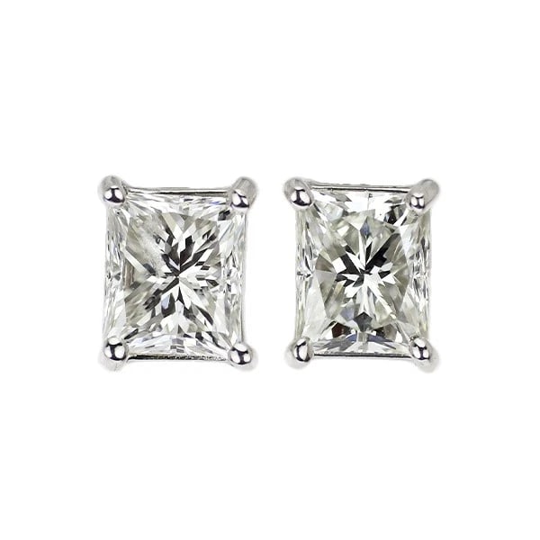 PT900 PRINCESS CUT DIAMOND EARRINGS (1 of 2)