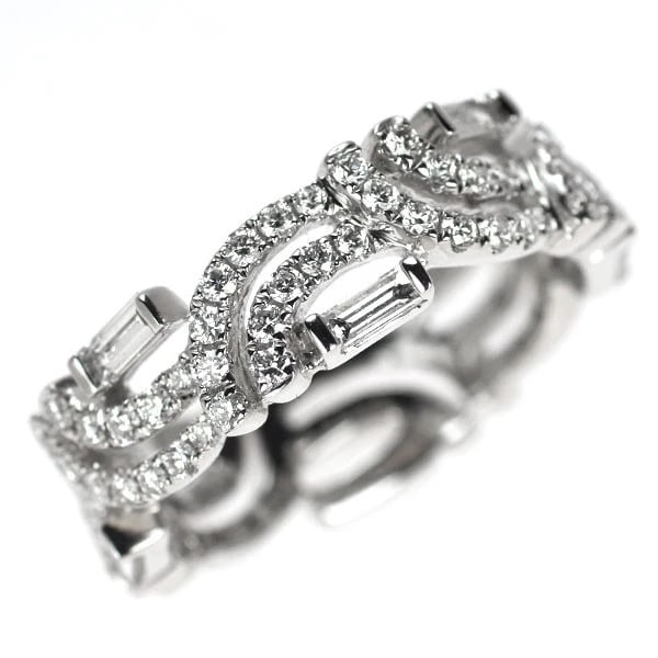 K18WG DIAMOND RING: K18WG diamond ring Brand: None Type: ring Material: Metal K18WG Main Stone/Creation Natural Color: None Size: 6.25 - 6.5 US Accessories: None Accessories Notice: When purchasing pre-owned