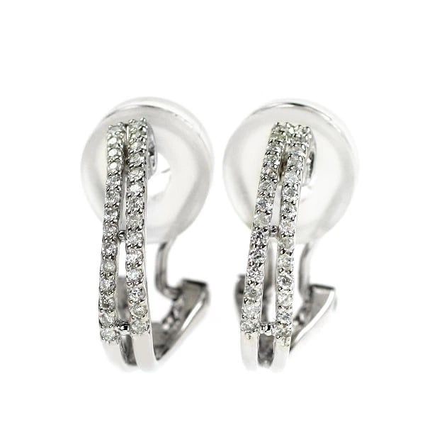 K18WG DIAMOND EARRINGS: K18WG Diamond Earrings Brand: None Type: piercing Material: Metal K18WG Main Stone/Creation Natural Color: None Size: Length/Width/Diameter14.2Width/Thickness3.1 Accessories: None Accessories