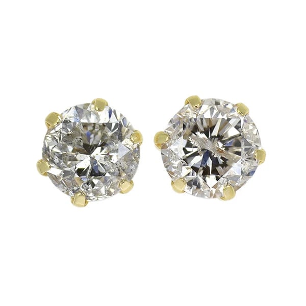 K18YG/ PT900 DIAMOND EARRINGS: K18YG/ Pt900 Diamond Earrings Brand: None Type: piercing Material: Metal Pt900 Main Stone/Creation Natural Color: None Size: Length/Width/Diameter6.6Width/Thickness6.1 Accessories: None Ac