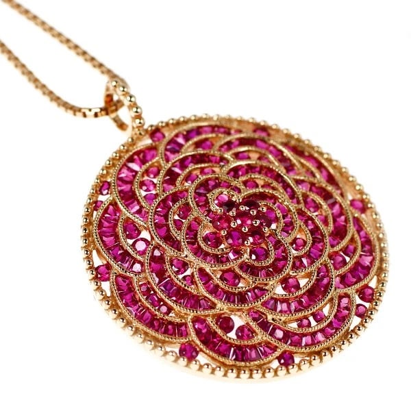 K18PG RUBY PENDANT NECKLACE - 2