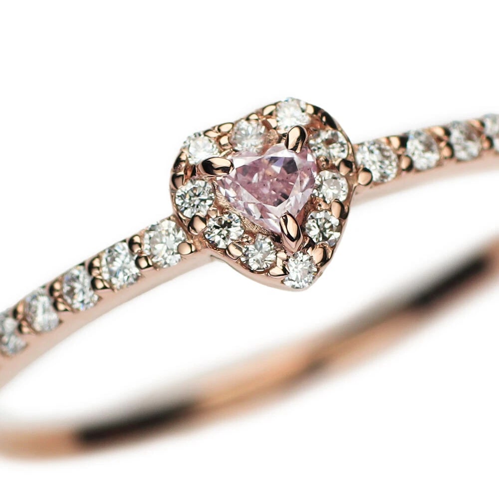K18PG HEART SHAPE NATURAL PINK DIAMOND RING: K18PG Heart Shape Natural Pink Diamond Ring Brand: None Type: ring Material: Metal K18PG Main Stone/Creation Natural Color: None Size: 5.25 US Accessories: None Accessories Notice: When