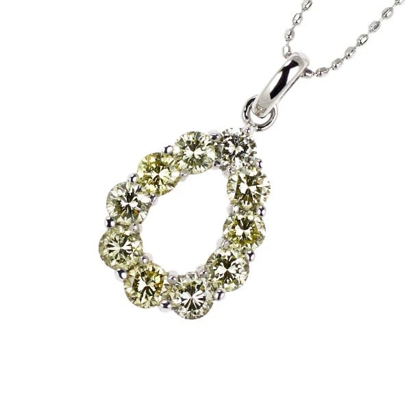 K18WG DIAMOND PENDANT NECKLACE: K18WG DIAMOND PENDANT NECKLACE Brand: None Type: pendant necklace Material: Metal K18WG Main Stone/Creation Natural Color: None Size: Necklace: Chain Length 41