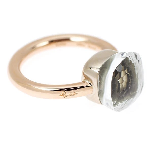 POMELATO K18PG/ K18WG WHITE TOPAZ RING (1 of 2)