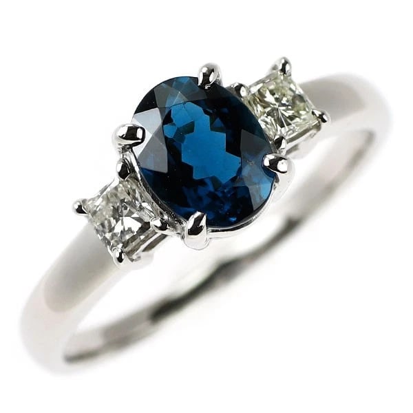PT900 INDIGO LIGHT TOURMALINE DIAMOND RING: Pt900 Indigo Light Tourmaline Diamond Ring Brand: None Type: ring Material: Metal Pt900 Main Stone/Creation tourmaline Color: None Size: 7.25 US Accessories: None Accessories Notice: When