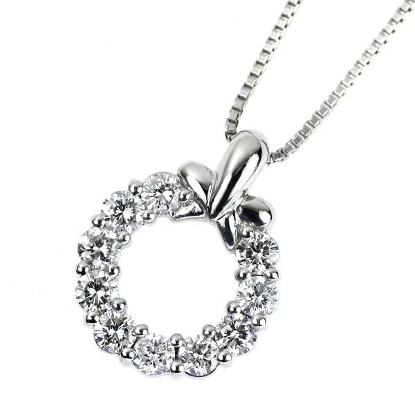 PT900/ PT850 DIAMOND PENDANT NECKLACE: Pt900/ Pt850 Diamond Pendant Necklace Brand: None Type: pendant necklace Material: Metal Pt900/ Pt850 Main Stone/Creation Natural Color: Platinum Size: Necklace: Chain Length 42 Length/Width/Diame