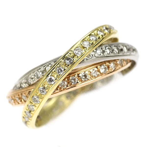 PT900/ K18YG/PG DIAMOND RING: Pt900/ K18YG/PG diamond ring Brand: None Type: ring Material: Metal Pt900/ K18YG/PG Main Stone/Creation Natural Color: None Size: 6.25 - 6.5 US Accessories: None Accessories Notice: When