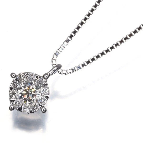 DIAMOND PAVED NECKLACE 18K 750 WHITE GOLD: Diamond Paved Necklace 18K 750 White Gold Brand: Unbranded Type: Necklace Material: 18K / 750 / White Gold Main Stone/Creation Natural Color: None Size: Necklace length: 45cm AdjUS table to short