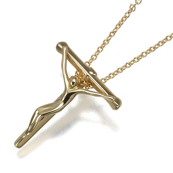 TIFFANY&CO. NECKLACE CRUCIFIX 18K 750 YELLOW GOLD: Tiffany&Co. Necklace Crucifix 18K 750 Yellow Gold Brand: Tiffany & Co. Type: Necklace Material: 18K / 750 / Yellow Gold Main Stone/Creation Natural Color: None Size: Necklace length: 39cm Pendant