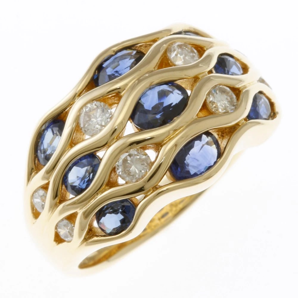 RING K18 YELLOW GOLD SAPPHIRE: Ring K18 yellow gold sapphire Brand: Unbranded Type: Ring Material: K18 yellow gold Main Stone/Creation sapphire Color: gold Size: US 6 Accessories: None Accessories Notice: When purchasin