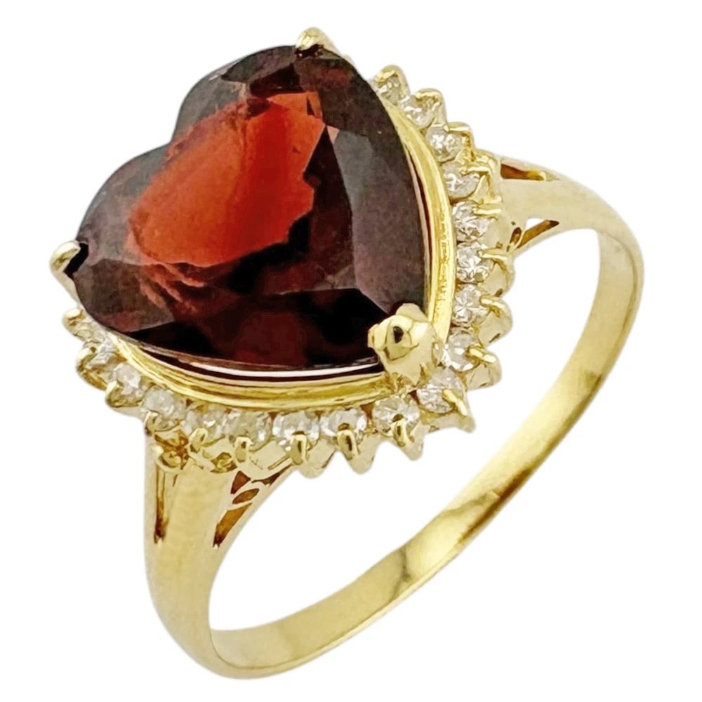 RING K18 YELLOW GOLD GARNET (1 of 5)