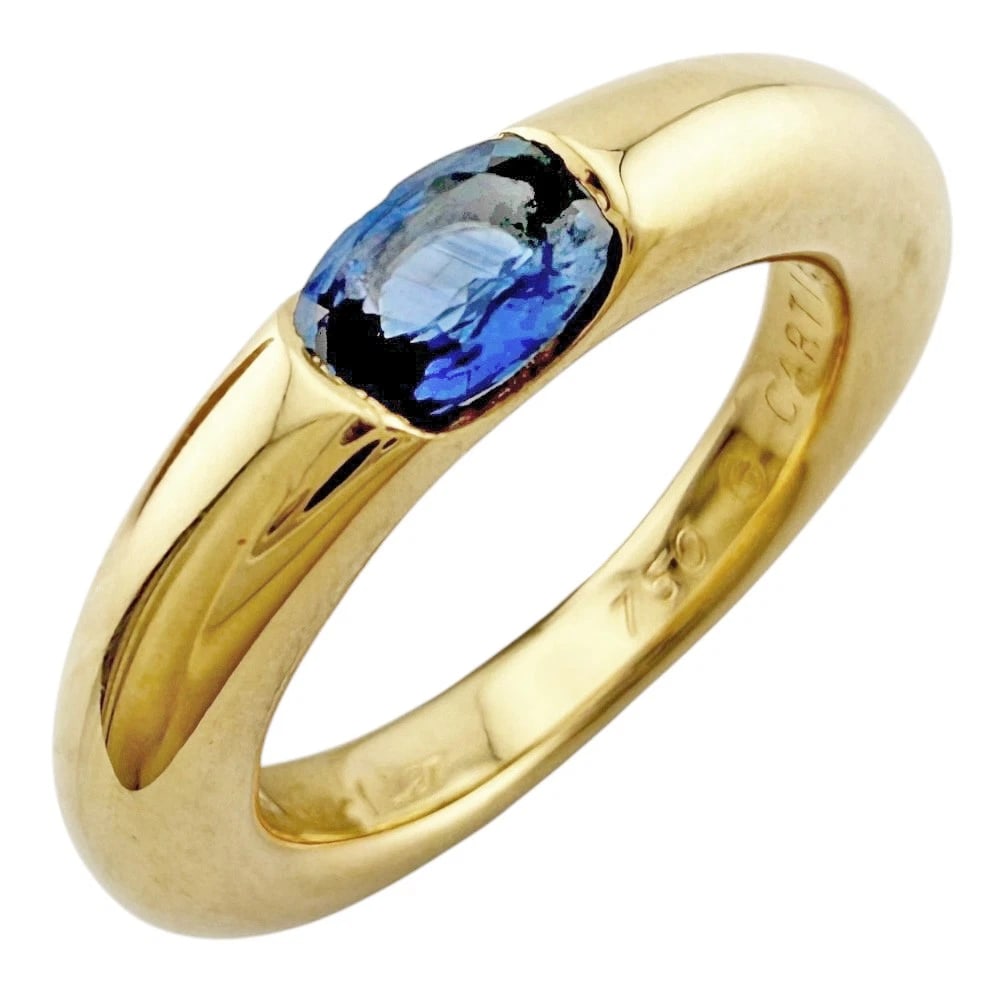 CARTIER RING K18 YELLOW GOLD SAPPHIRE: CARTIER Ring K18 yellow gold sapphire Brand: CARTIER Type: Ring Material: K18 yellow gold Main Stone/Creation sapphire Color: gold Size: US 5 3/8 Accessories: None Accessories Notice: When