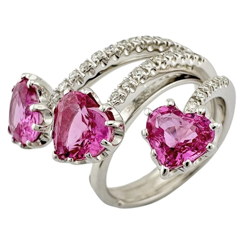 PONTE VECCHIO RING K18 GOLD PINK SAPPHIRE DIAMOND (1 of 5)