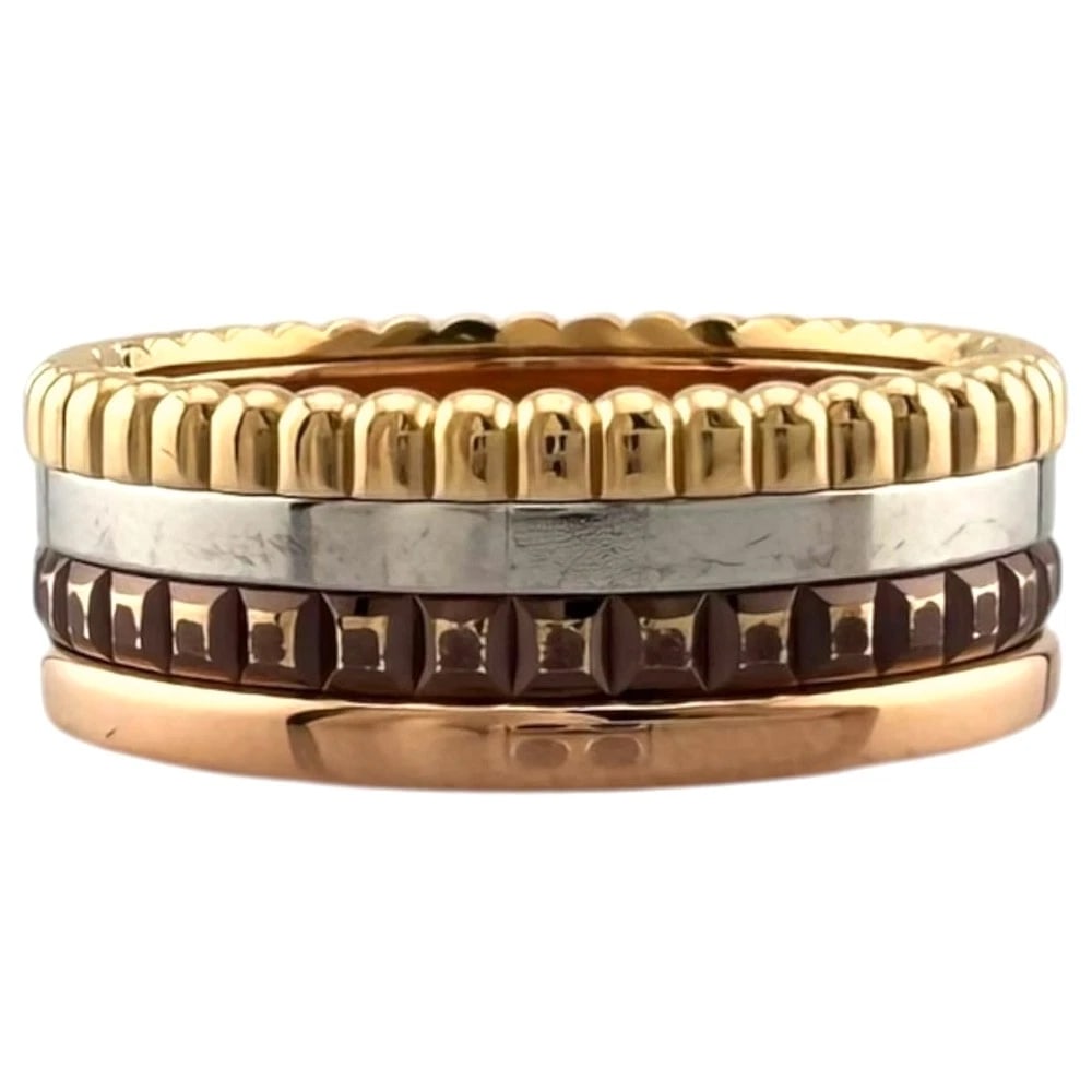 BOUCHERON RING K18 YELLOW GOLD K18 WHITE GOLD: Boucheron Ring K18 yellow gold K18 white gold Brand: Boucheron Type: Ring Material: K18 yellow gold Color: gold Size: US 5 1/8 Accessories: None Accessories Notice: When purchasing pre-own