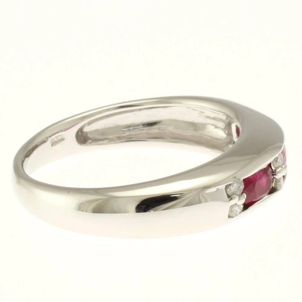 RING K18 WHITE GOLD RUBY DIAMOND - 2