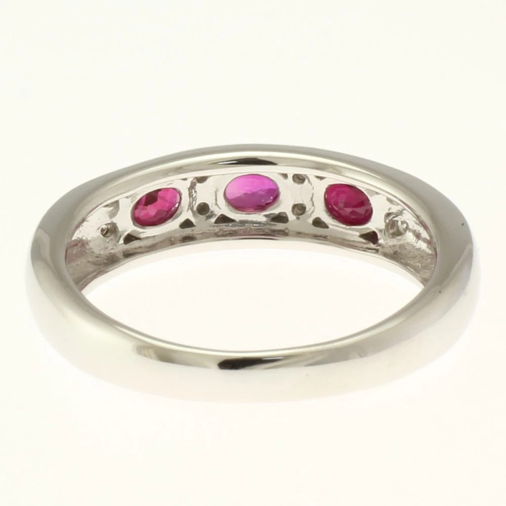 RING K18 WHITE GOLD RUBY DIAMOND - 3