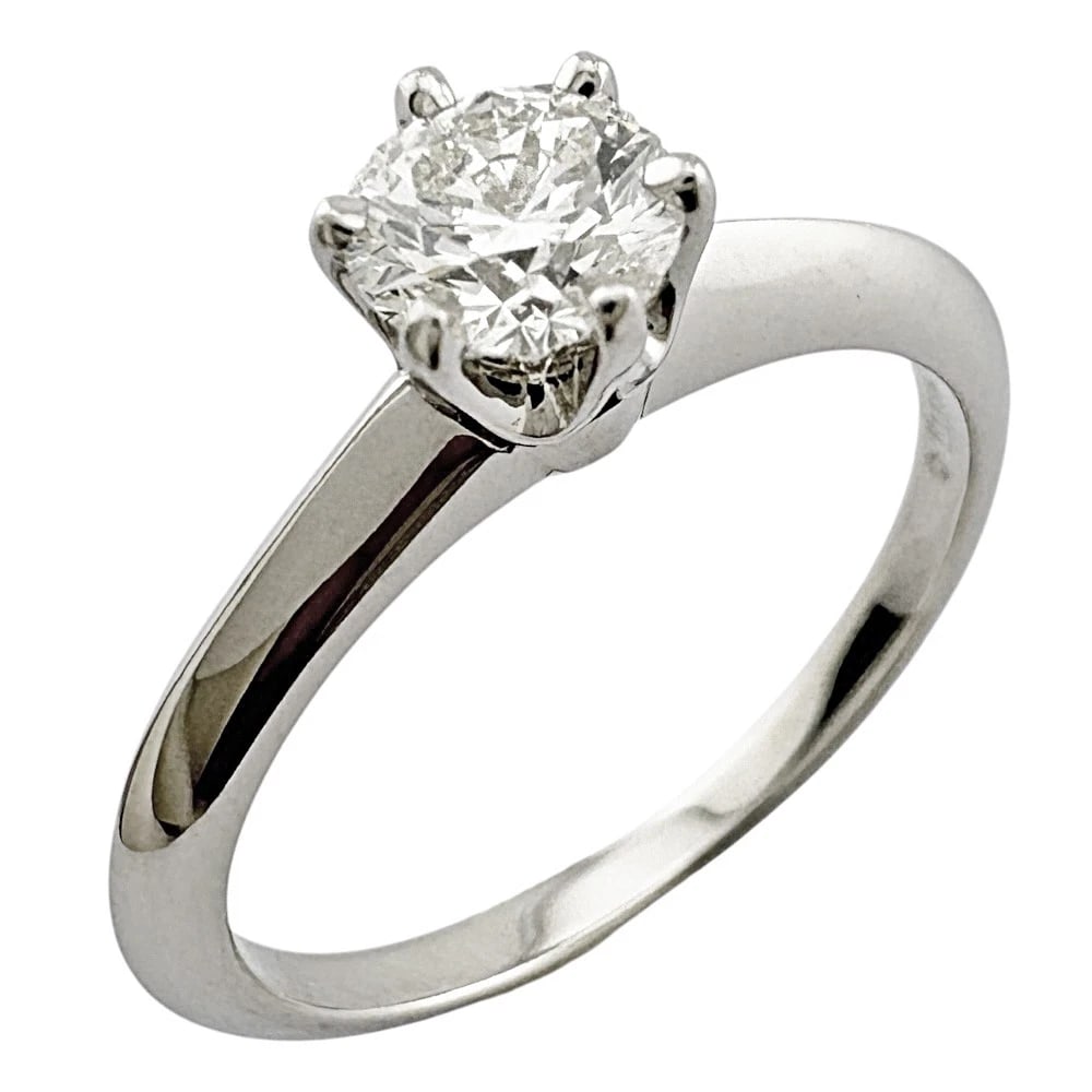 TIFFANY&CO. RING PT950PLATINUM DIAMOND: TIFFANY&Co. Ring Pt950Platinum diamond Brand: Tiffany&co. Type: Ring Material: Pt950Platinum Main Stone/Creation Natural Color: Silver Size: US 6 Accessories: None Accessories Notice: When