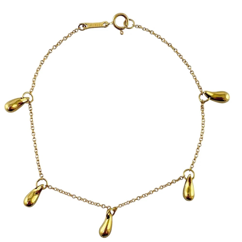 TIFFANY&CO. BRACELET K18 YELLOW GOLD TEARDROP (1 of 4)