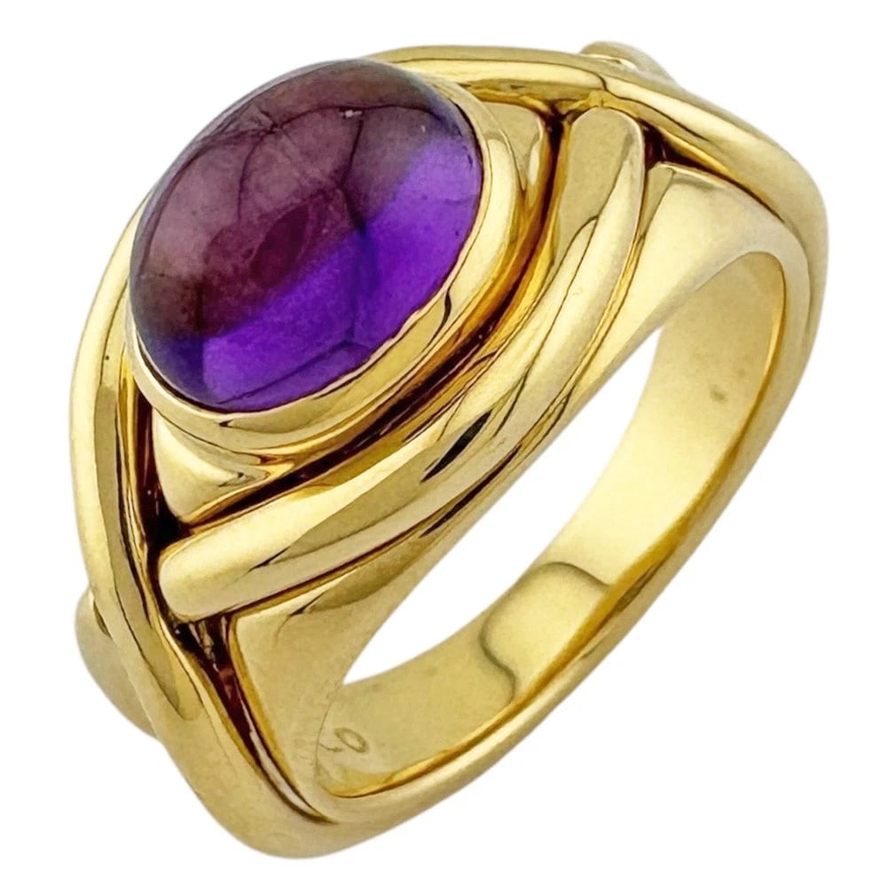 TIFFANY&CO. RING K18 YELLOW GOLD AMETHYST: TIFFANY&Co. Ring K18 yellow gold amethyst Brand: Tiffany&co. Type: Ring Material: K18 yellow gold Main Stone/Creation amethyst Color: gold Size: US 4 3/4 Accessories: None Accessories Noti