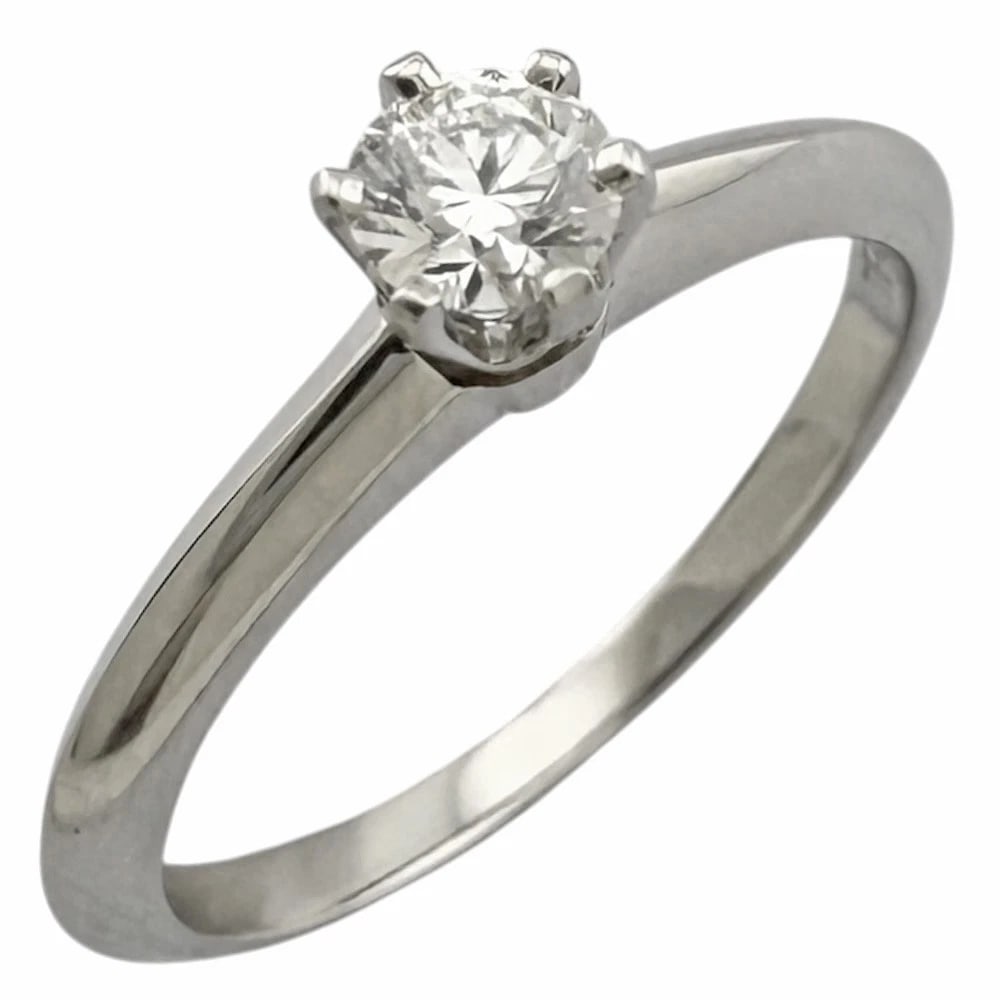 TIFFANY&CO. RING PT950PLATINUM DIAMOND SOLITAIRE: TIFFANY&Co. Ring Pt950Platinum diamond Solitaire Brand: Tiffany&co. Type: Ring Material: Pt950Platinum Main Stone/Creation Natural Color: Silver Size: US 5 Accessories: None Accessories No