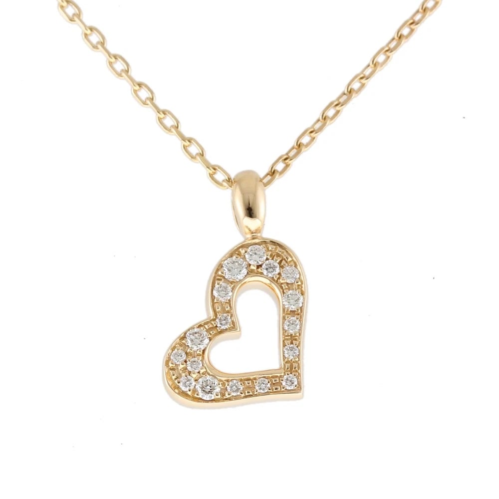 PIAGET NECKLACE K18 PINK GOLD DIAMOND HEART DIAMOND: PIAGET Necklace K18 Pink Gold diamond heart Diamond Brand: PIAGET Type: Necklace Material: K18 Pink Gold Main Stone/Creation Natural Color: gold Size: Size(CM) Chain width:1.0mm AdjUS ter can posi
