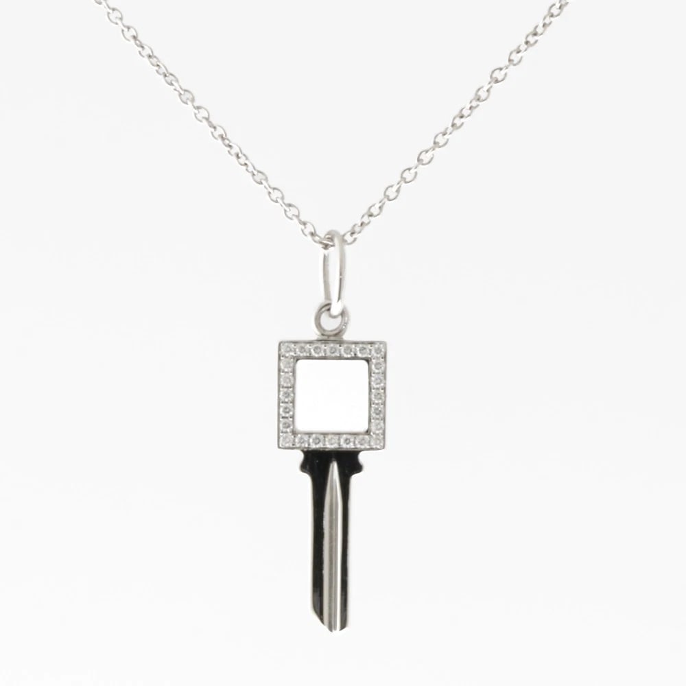 TIFFANY&CO. NECKLACE K18 WHITE GOLD DIAMOND: TIFFANY&Co. Necklace K18 white gold diamond Brand: Tiffany&co. Type: Necklace Material: K18 white gold Main Stone/Creation Natural Color: Silver Size: Size(CM) Total Length:40.5cm Chain width:1.0m