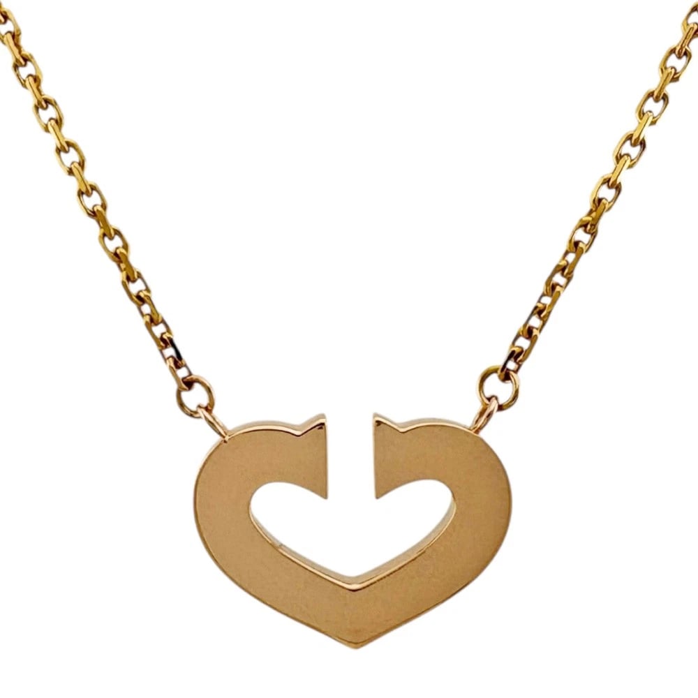 CARTIER NECKLACE K18 PINK GOLD K18 YELLOW GOLD: CARTIER Necklace K18 Pink Gold K18 yellow gold Brand: CARTIER Type: Necklace Material: K18 Pink Gold Color: Pink gold Size: Size(CM) Total Length:41cm Chain width:1.0mm Top:W16.5mm x H12.5mm Acce